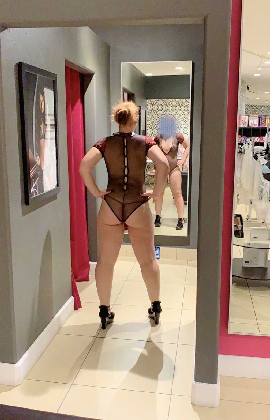Amateur Wifes On Display at the Lingerie Store 3