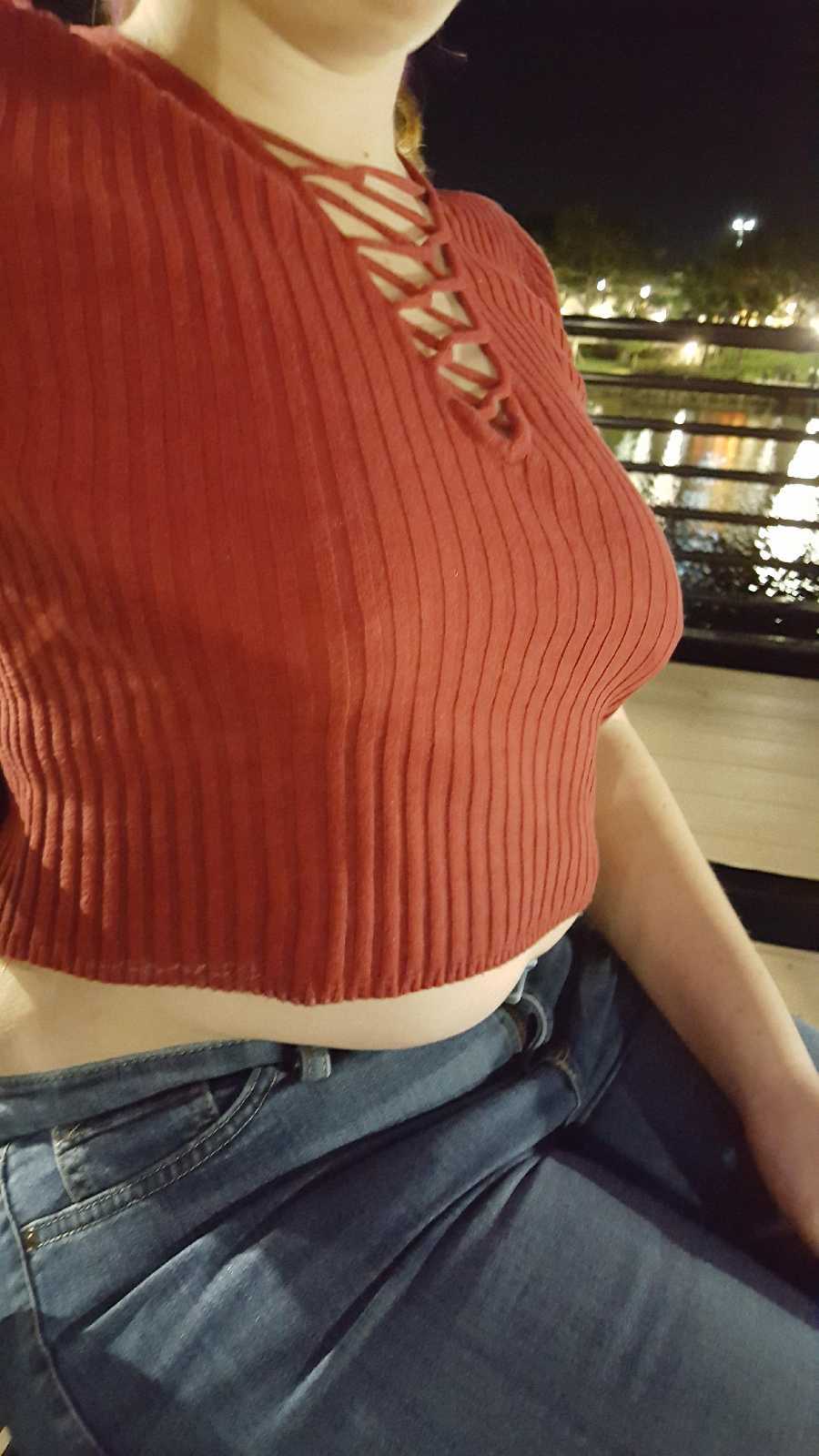 Hot, Red Shirt in Public Dare