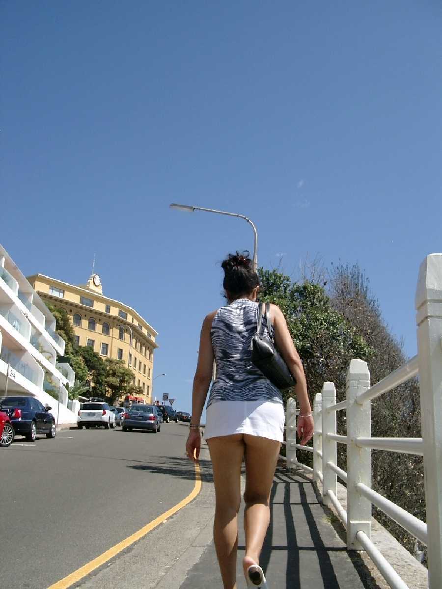 Short Skirt Outside at Bondi Beach