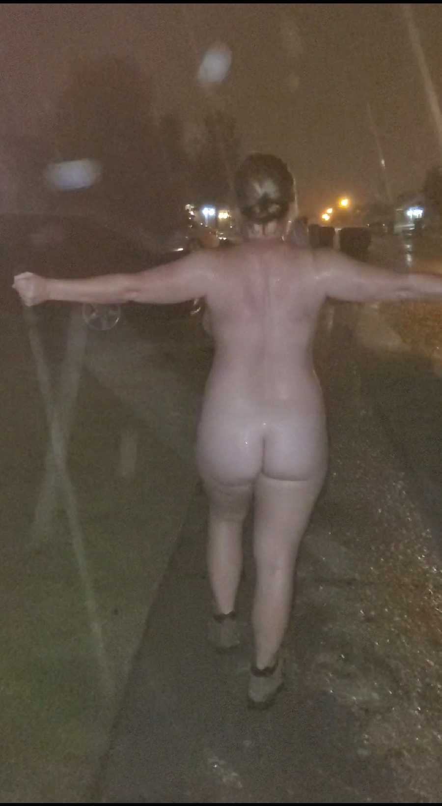 Naked Walk in the Rain
