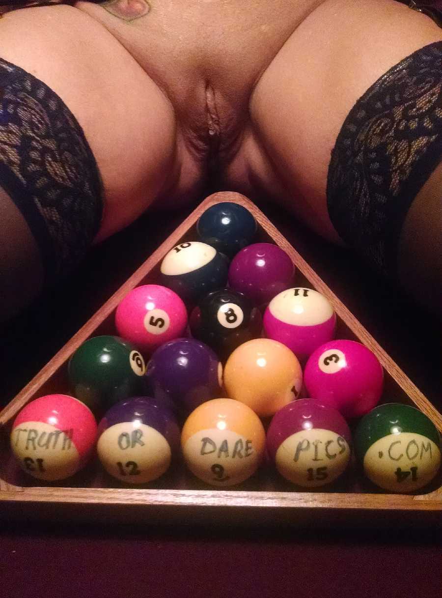 Pussy Near Pool Balls