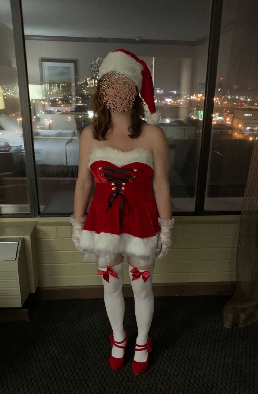 Sexy Santa Outfit by Window