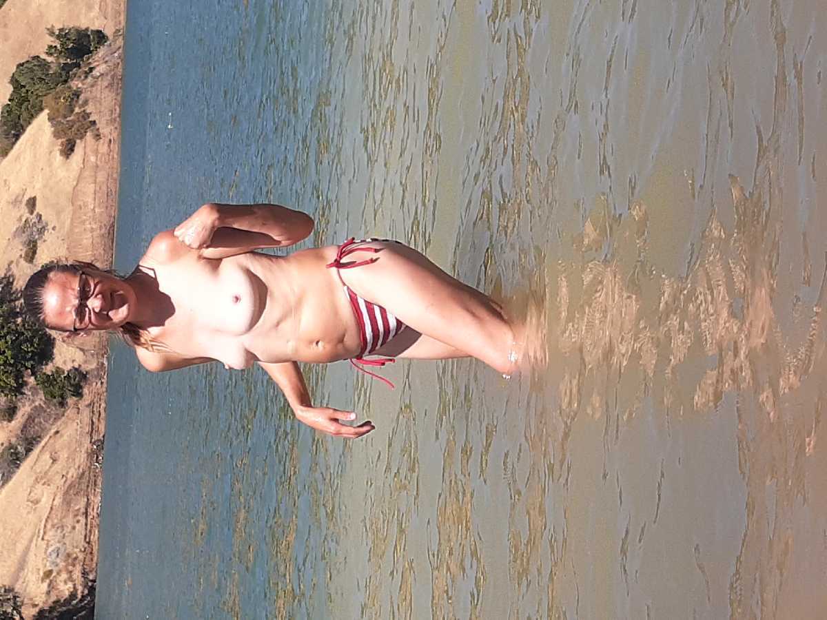 Naked MILF Outside by the Lake