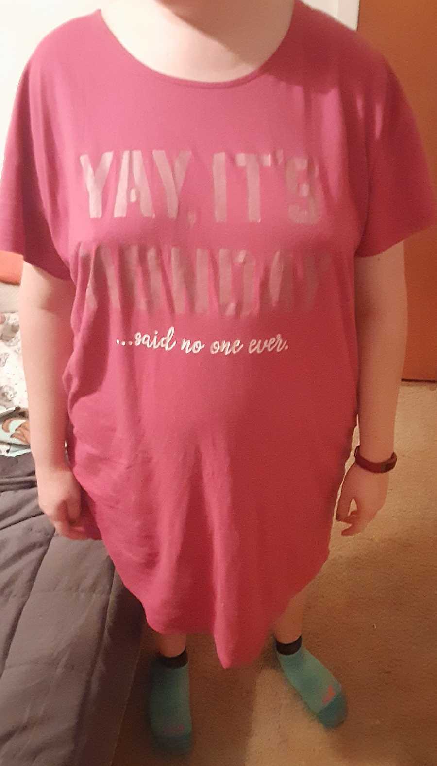 Taking off her Night Gown