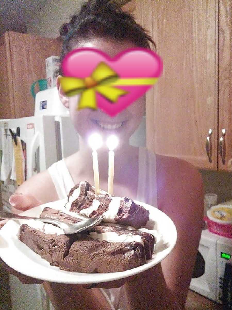 Geeky Girl Holding Cake Sexy