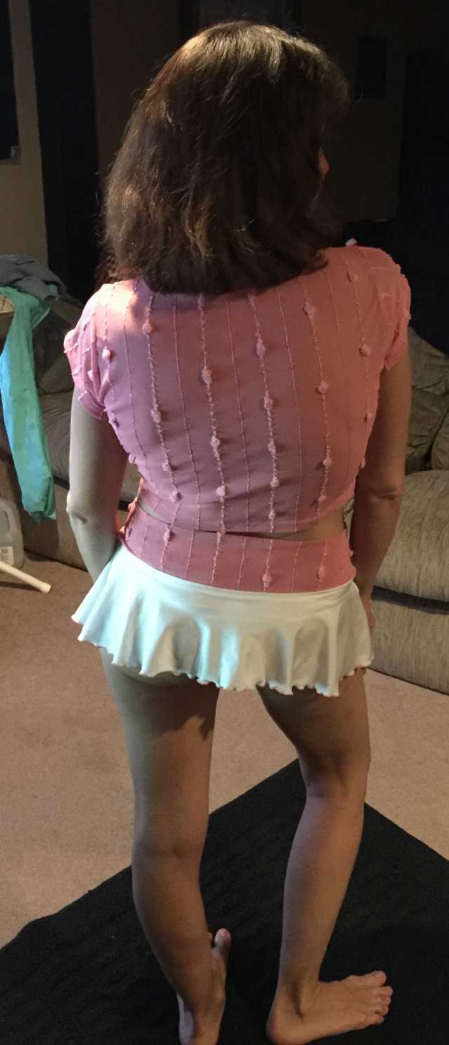 Short Skirt, See Through Top