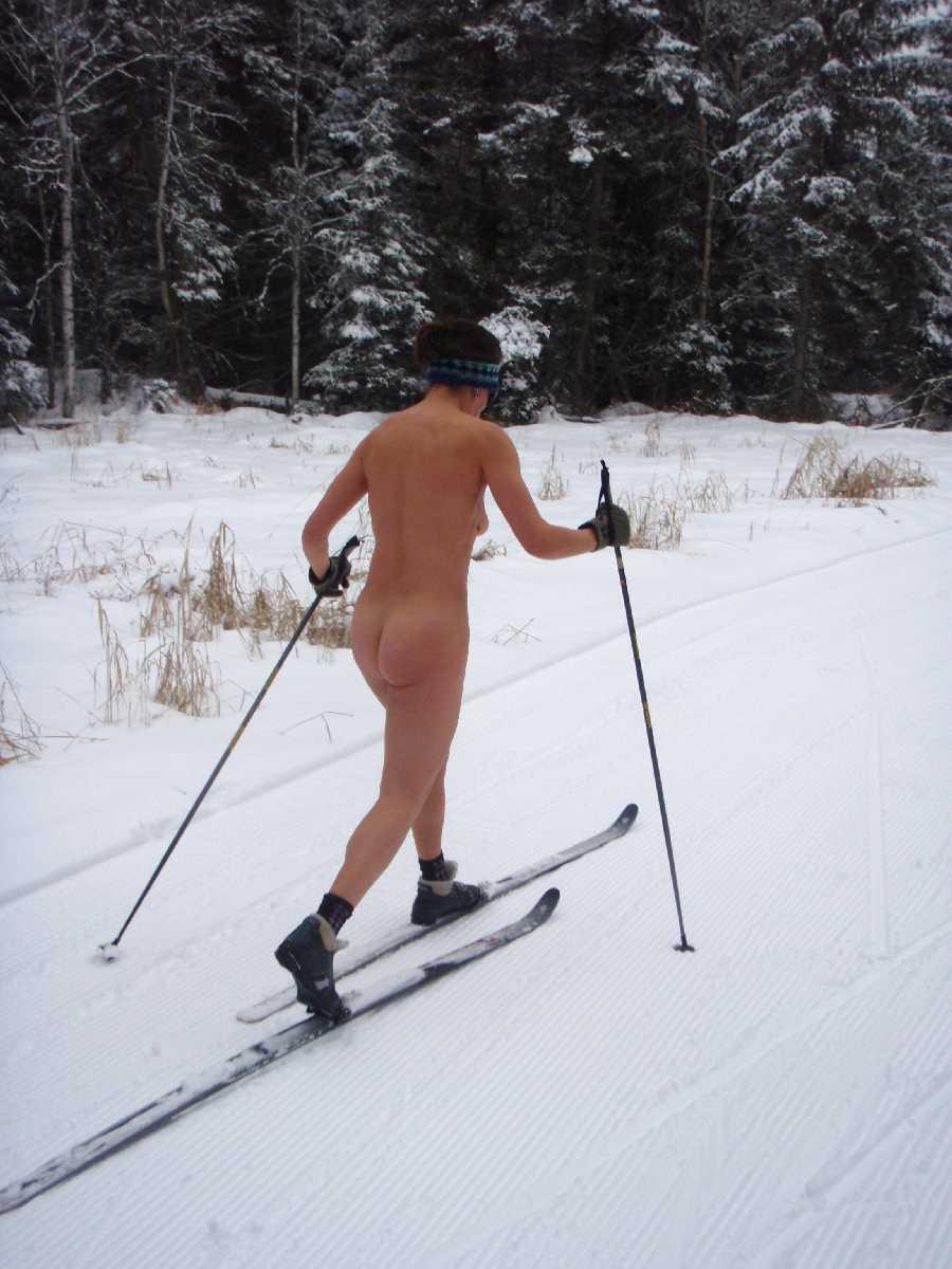 Naked Cross-country Skiing
