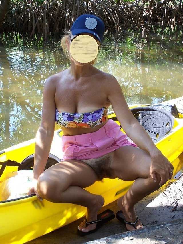 MILF Kayaking Nude
