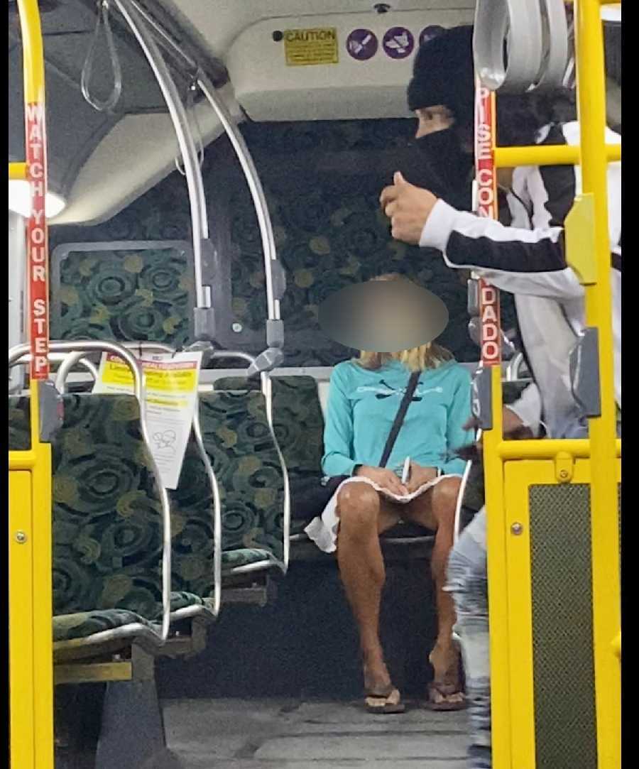 Pussy Flashing on the Public Bus