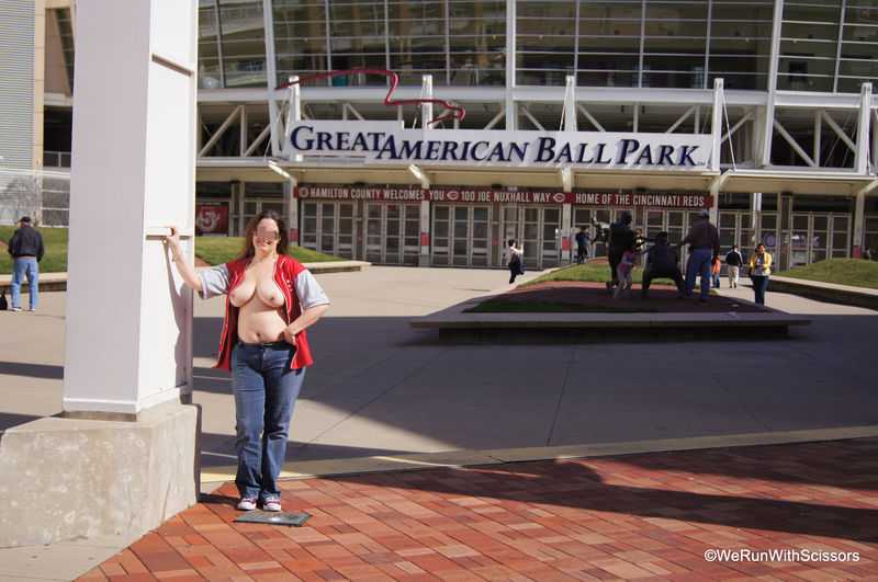 Flashing Outside Baseball Stadium