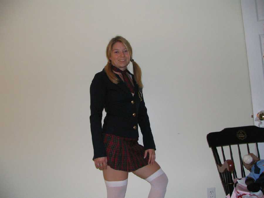 Nude in School Girl Outfit