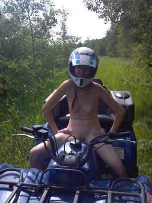 Nude on a 4 Wheeler