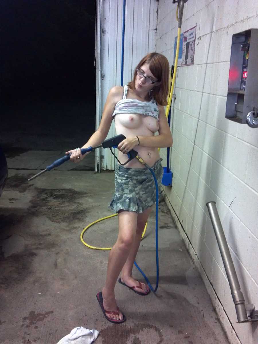 Flashing at the Car Wash Dare