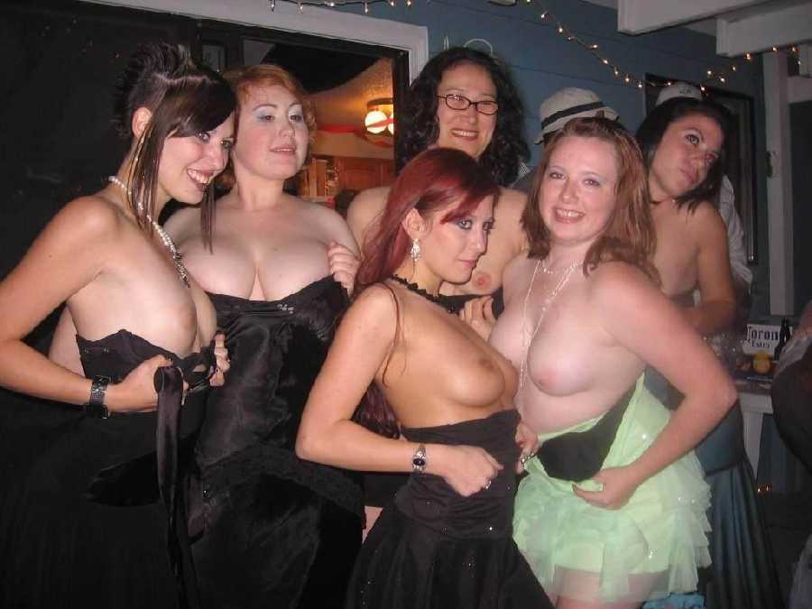 Group boob flash