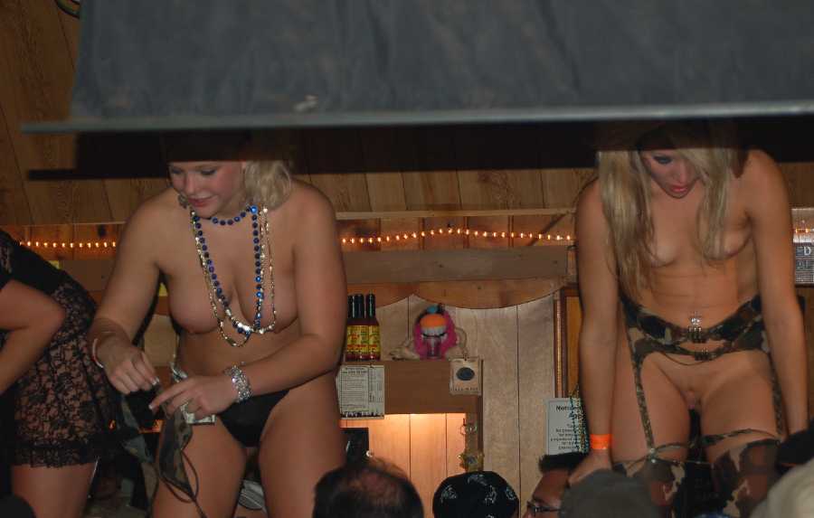 Naked girls in bar