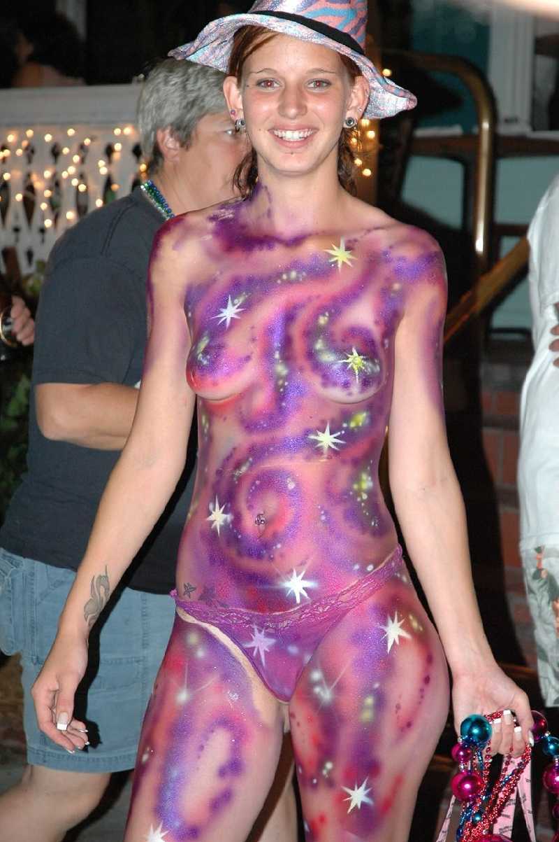 Nude teen body paint