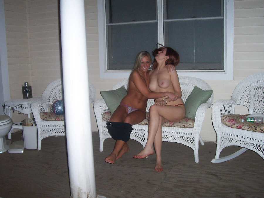 Women having fun in the nude