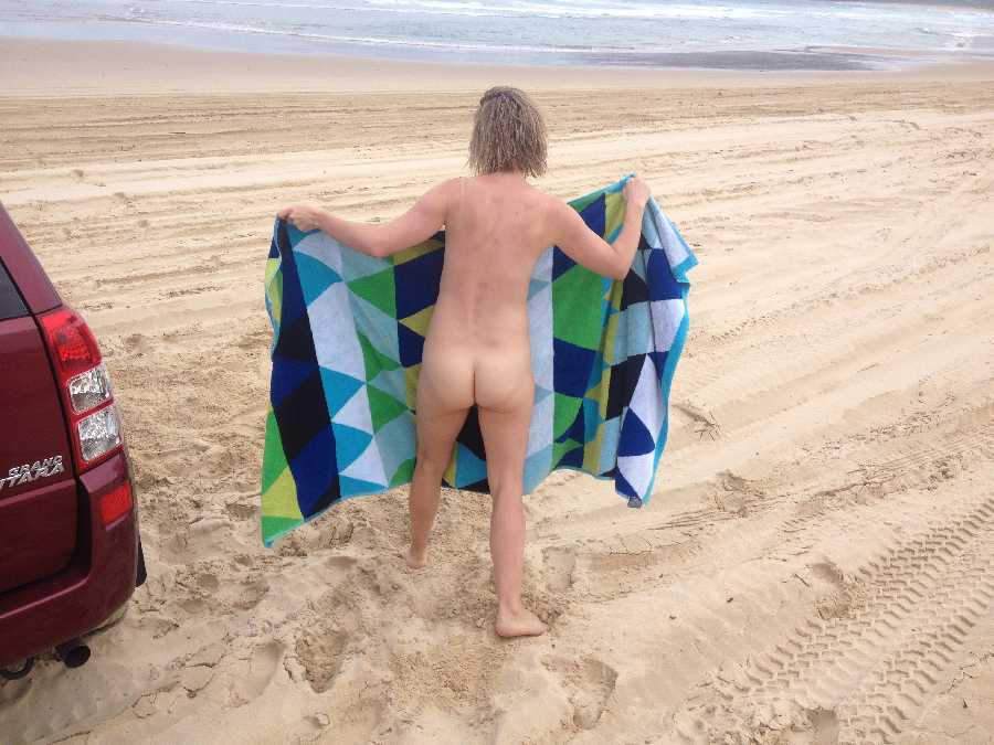 Amateur Australian Wife Does a Nude Beach Dare