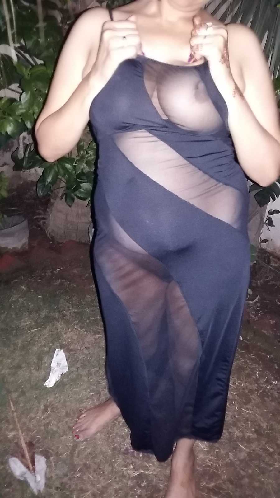 Indian Wife Flashing Near Curtains