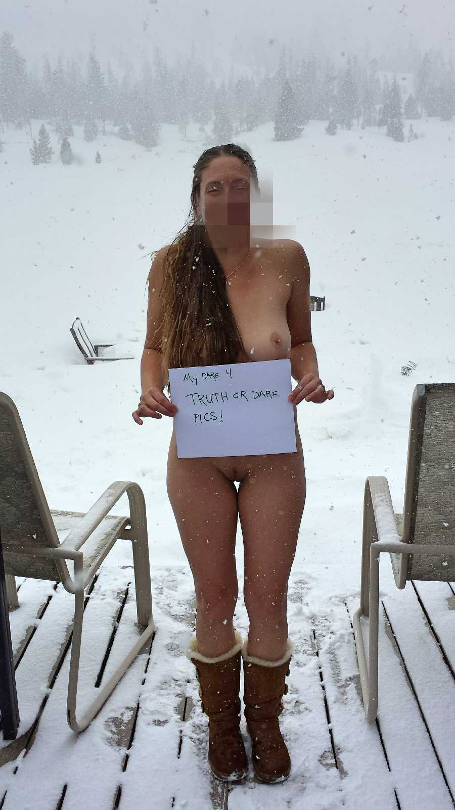 In snow nudes the Public Nudity