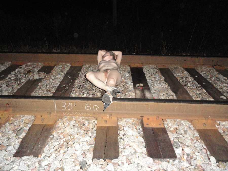 Wife Nude on Train Tracks