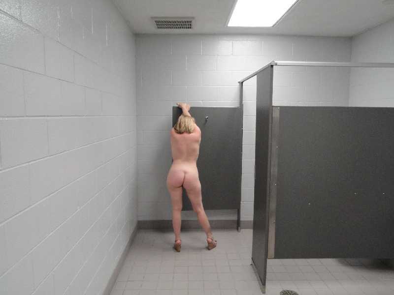 Wife Nude in Men's Room