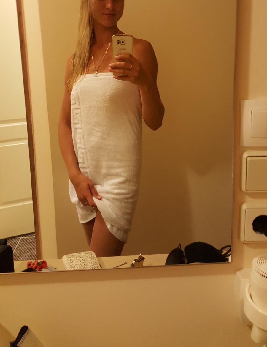 Blonde Wife teasing Husband with Shower Pics - Sexy Amateur Dare