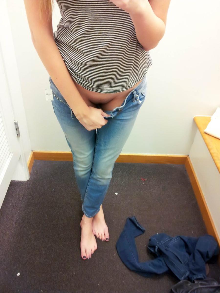 Wife takes Sexy Selfies in Store Change Rooms - Sexy Amateur Dare