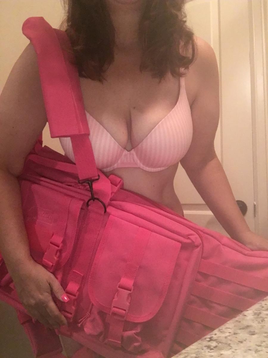 Naughty Mom holding a Rifle - Sexy Amateur Dare