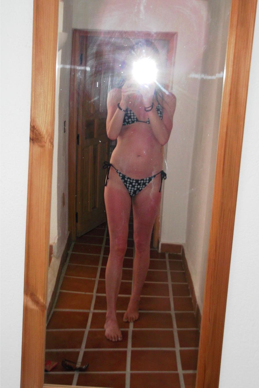 Wife takes Bikini Pics in Mirror - Sexy Amateur Dare