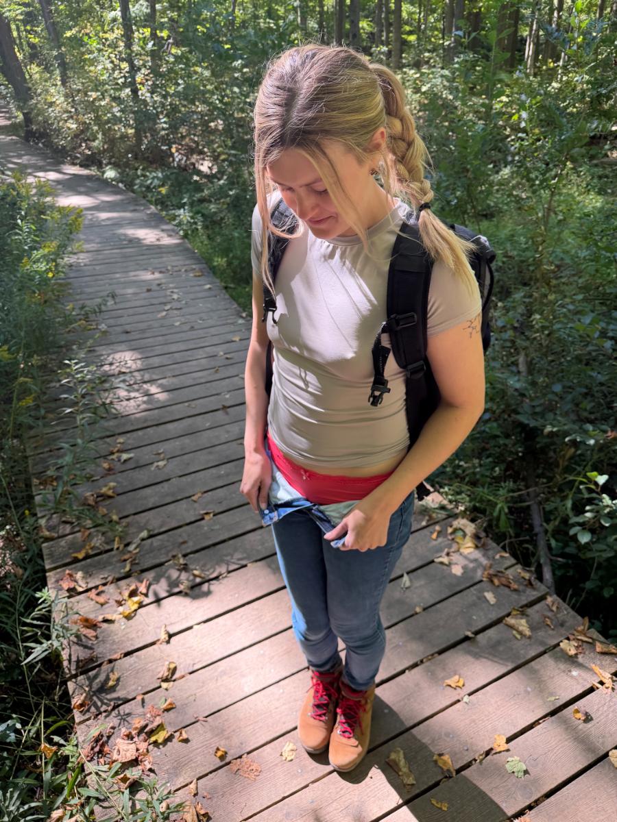 Sexy Wife giving a Peek at her Panties while Hiking - Sexy Amateur Dare
