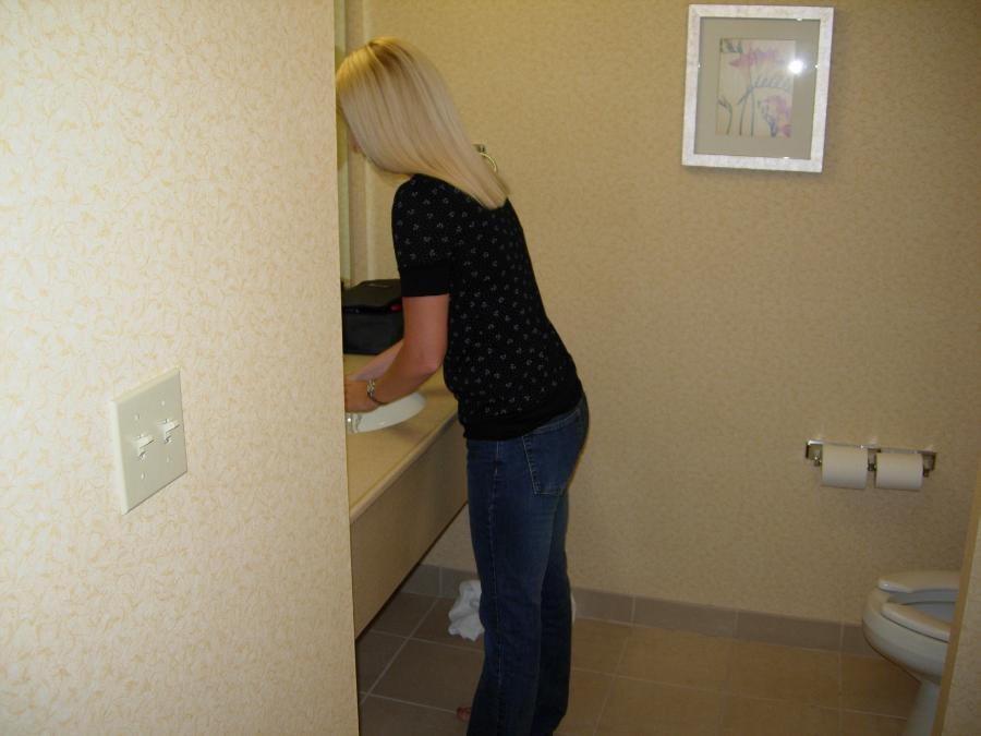 Blonde Mom undressing in her Hotel Room - Sexy Amateur Dare