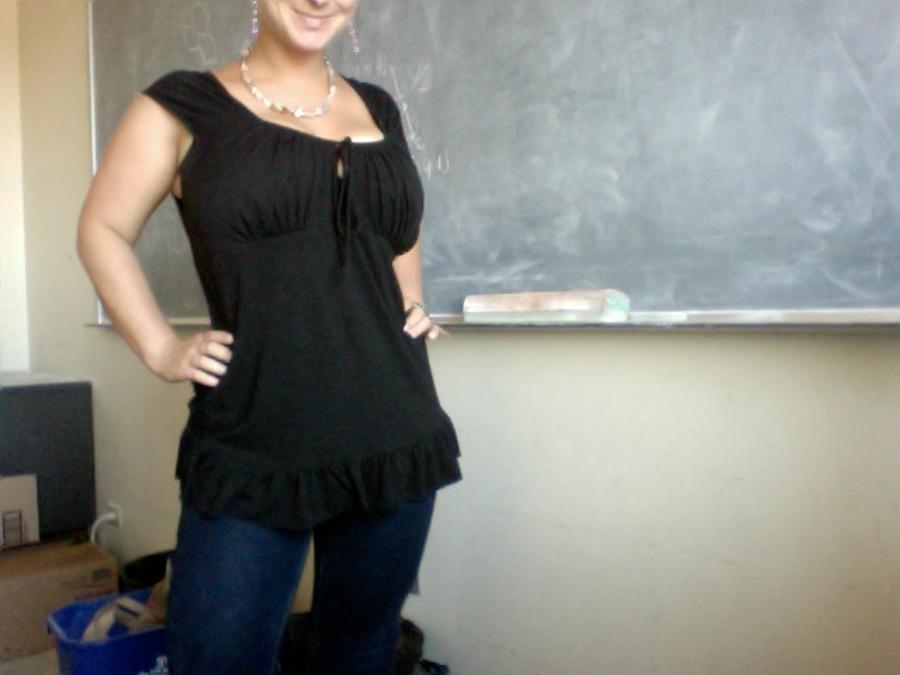 MILF naked & undressing in the School Classroom  - Sexy Amateur Dare