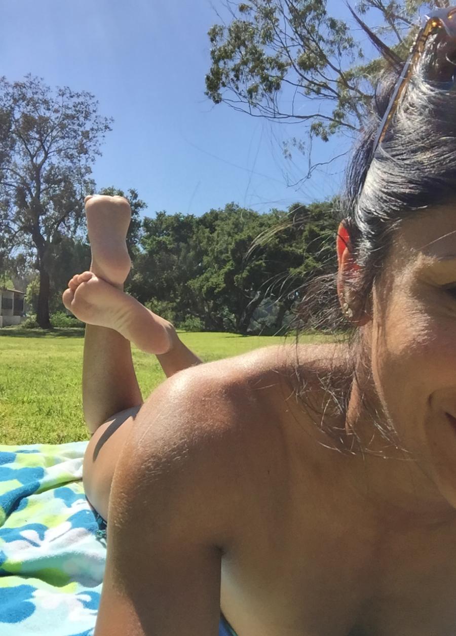 Wife Naked Sunbathing in her Front Yard Dare - Sexy Amateur Dare