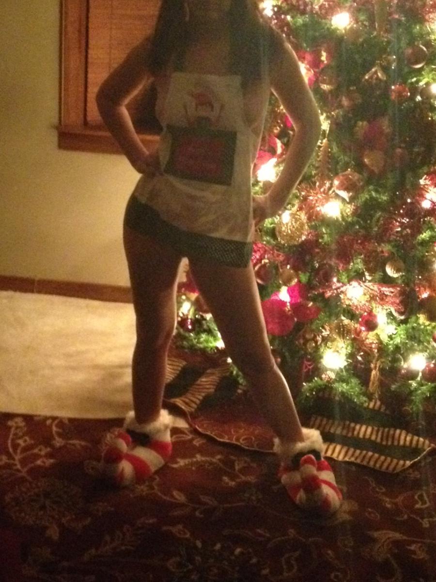 Hotwife wrapped in Xmas Lights on Nude Body - Sexy Amateur Dare