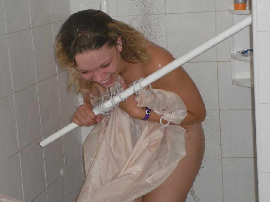 Girls Embarrassed in the Shower Naked.