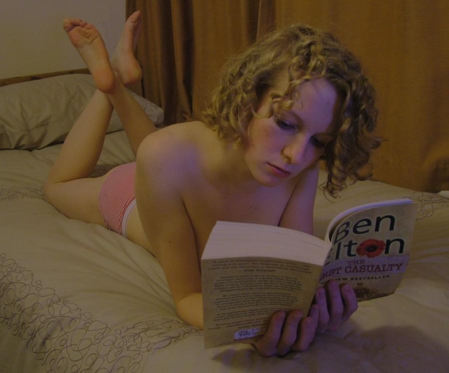 Turned on GF reading a book in Panties - ENF.