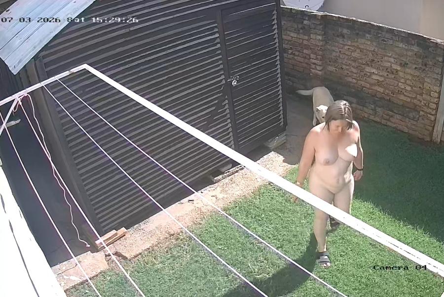 Walking in the Backyard Naked - Sexy Amateur Dare