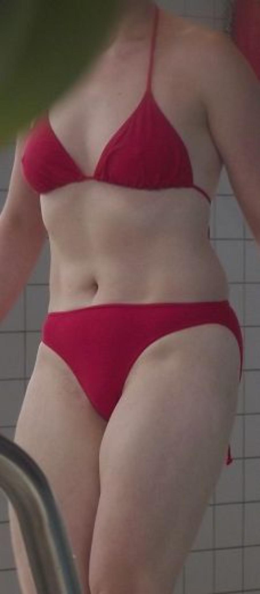 Wearing Red Bra and Panties - German Wife!