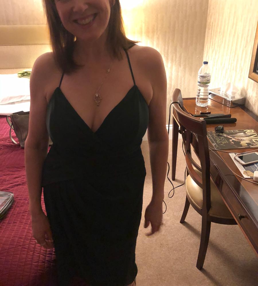 UK Wife going Braless for the Office Christmas Party!