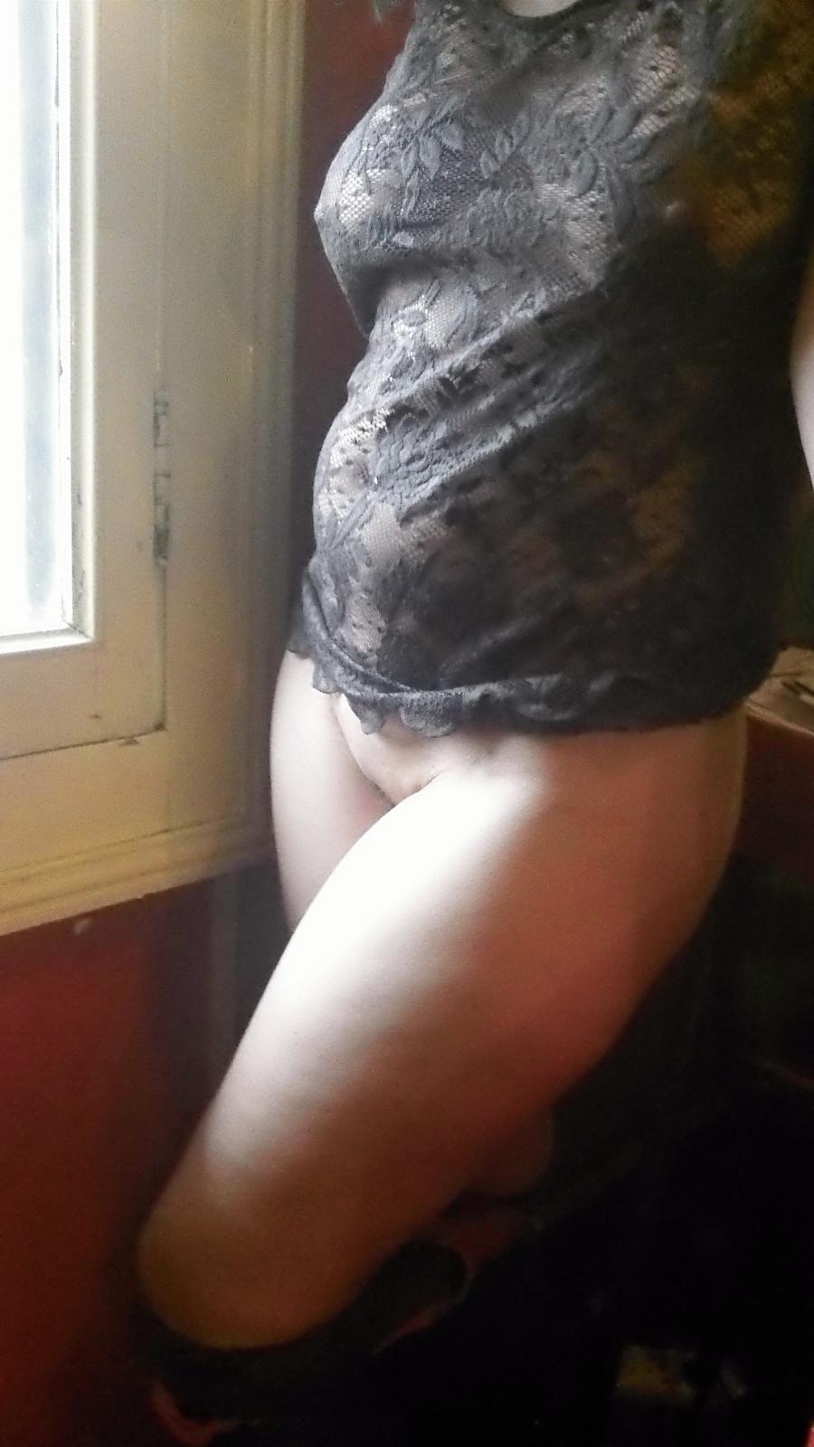 Wife Bottomless in front of Windows - Sexy Amateur Dare