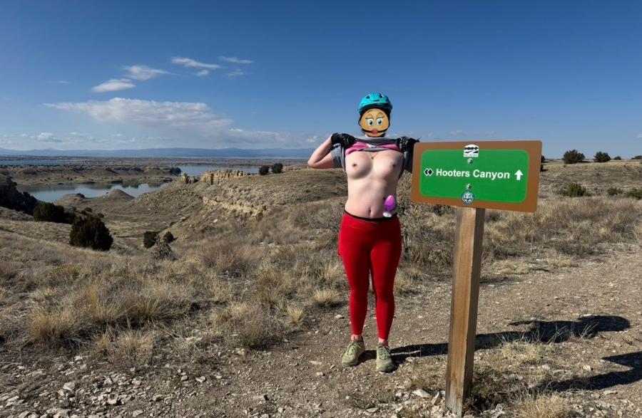 Wife Flashing her Tits by Hooter's Canyon - Sexy Amateur Dare