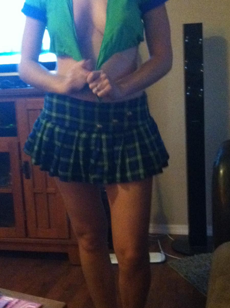 Sexy School Girl Costume on Wife!