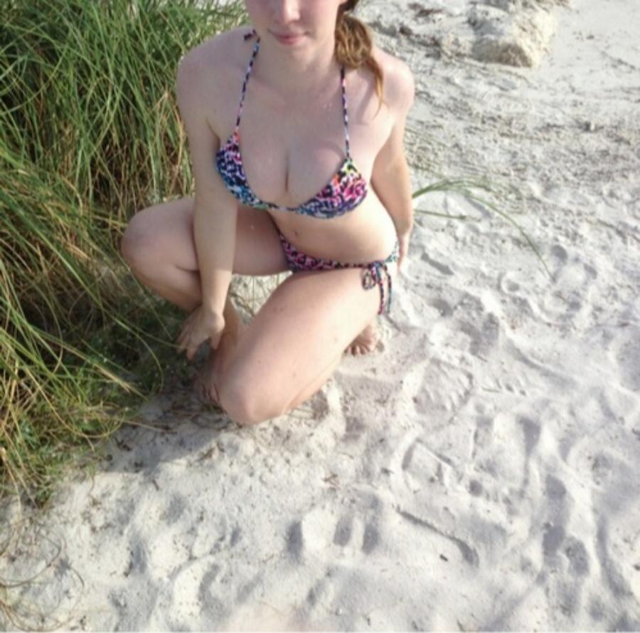 Redhead Wife at the Beach in Bikini - Sexy Dare