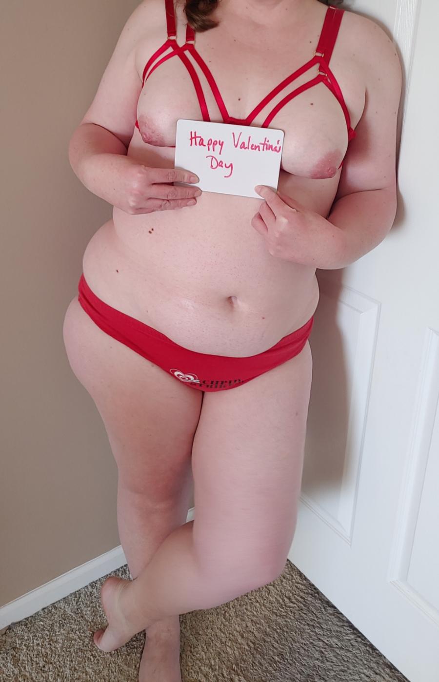 Wife with Valentine's Day Tits out and Sexy Red Message!