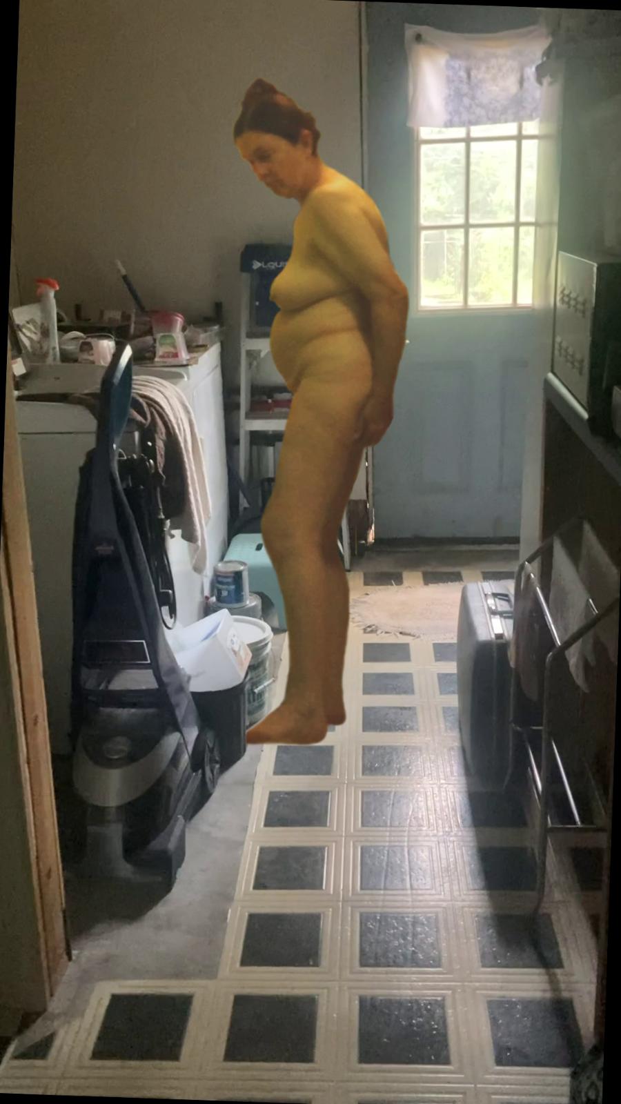 Doing Laundry Naked - Wife