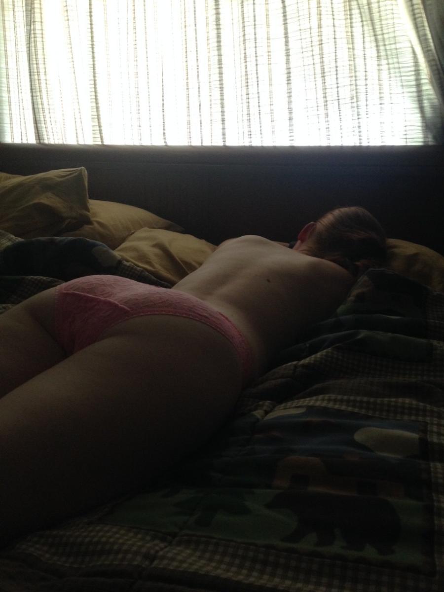 Nothing but Pink Panties - Sexy Wife on Bed