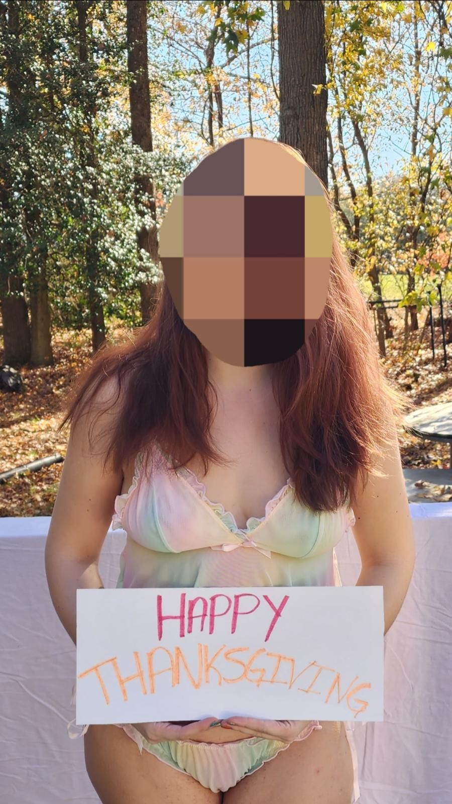 Sexy GF with a Sexy Thanksgiving Message