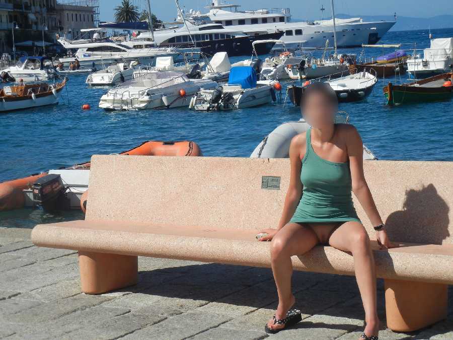 Vacation Dare with Wife Flashing Pussy