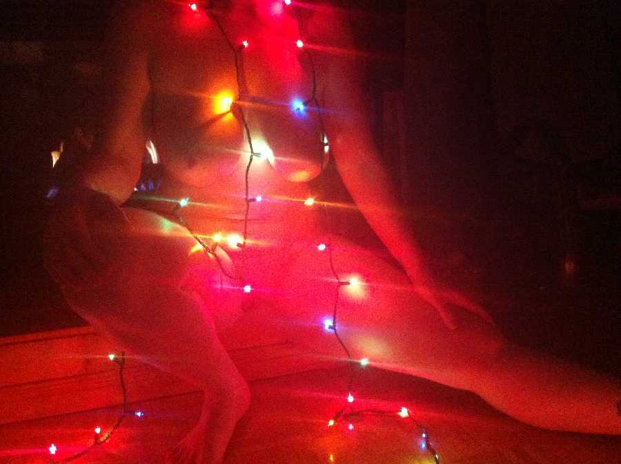 Christmas Lights on Naked Body Dare